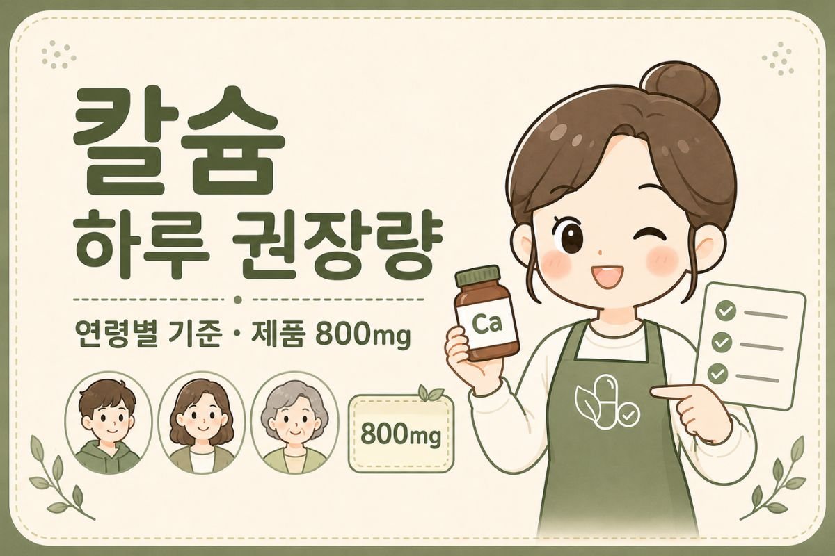 칼슘 하루 권장량, 성인 청소년 어르신의 연령별 기준과 제품 800mg 안내