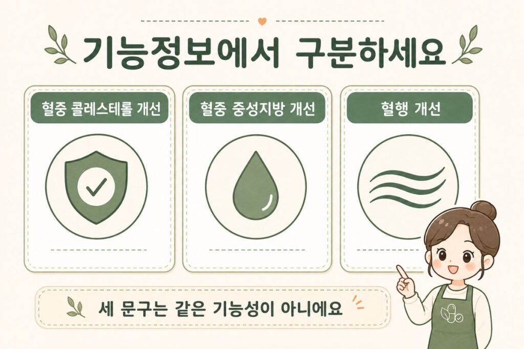 콜레스테롤 영양제 선택 전 혈중 콜레스테롤 중성지방 혈행 기능성 차이