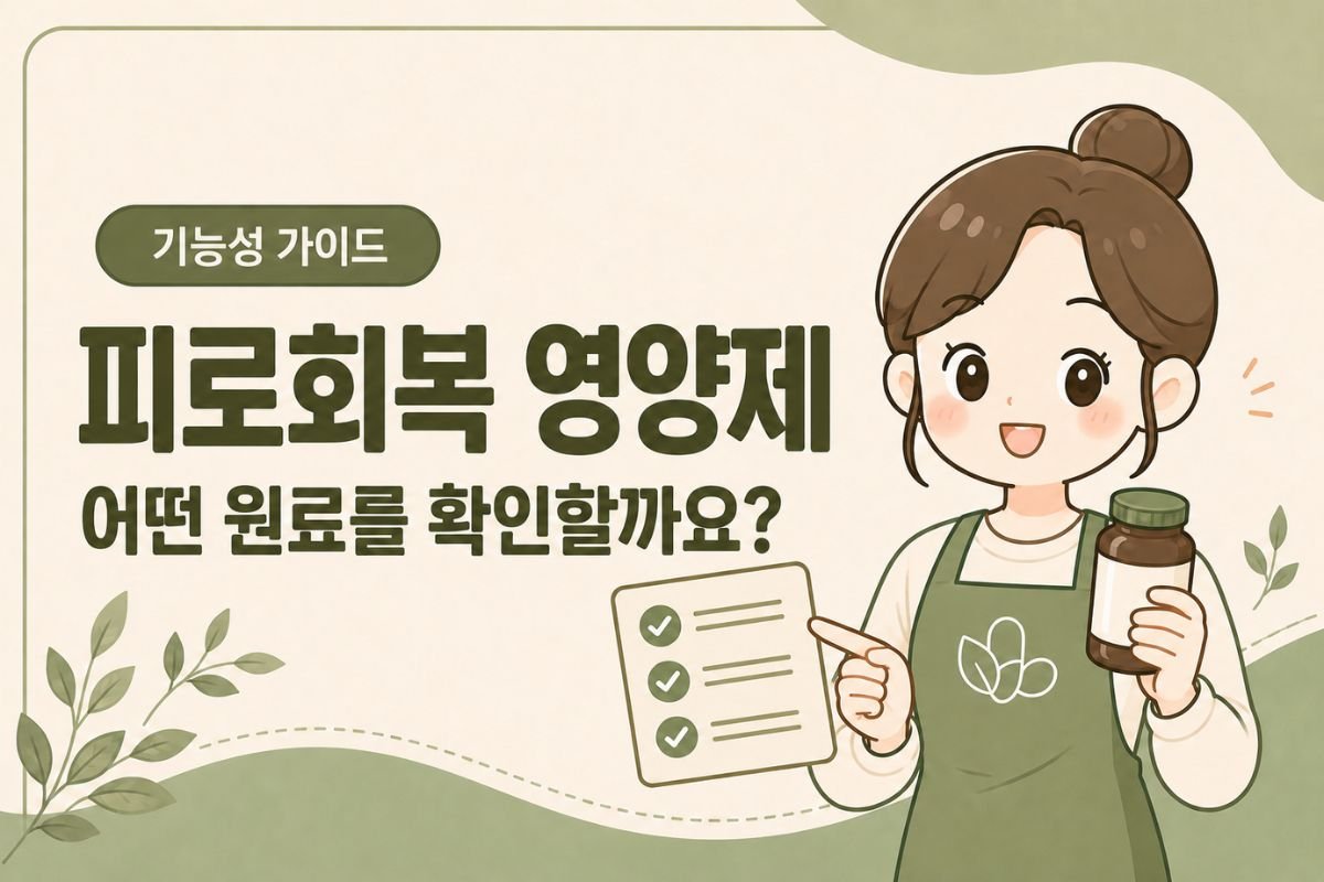 피로회복 영양제 기능성과 원료 확인 방법을 안내하는 하루기준 썸네일