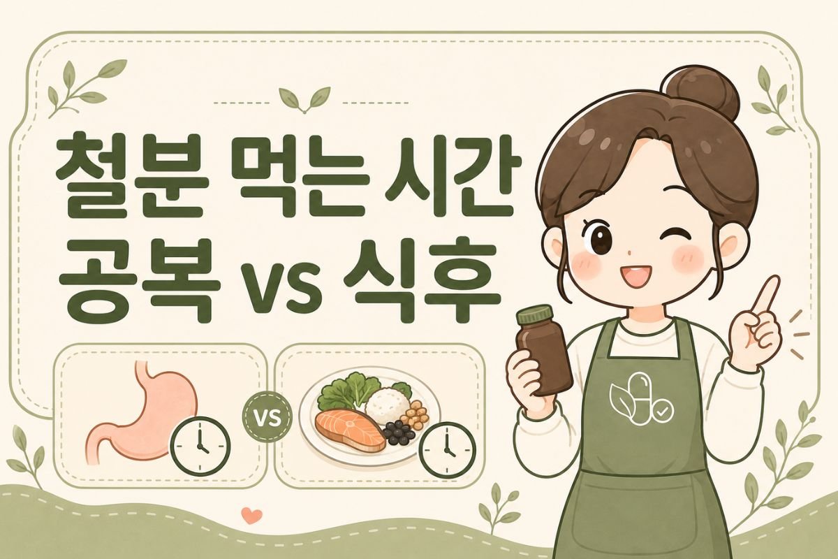 철분 먹는 시간 공복과 식후 확인 기준을 안내하는 하루기준 썸네일
