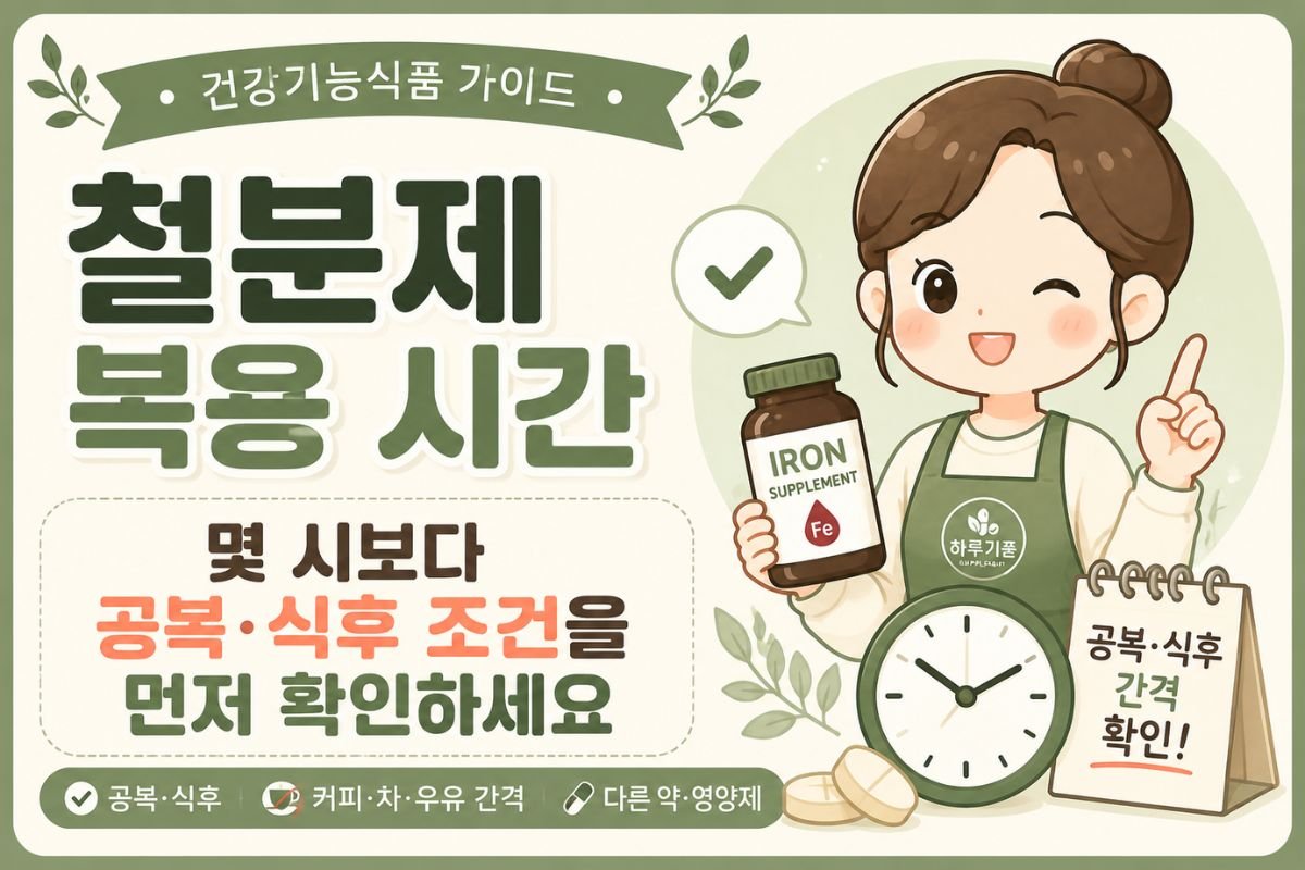 철분제 복용 시간 정하기 전 공복 식후와 함께 먹는 음식 영양제 의약품 확인 순서