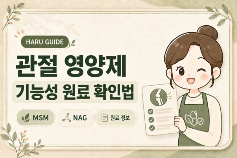 관절 영양제, 어떤 기능성 원료를 확인해야 할까요?