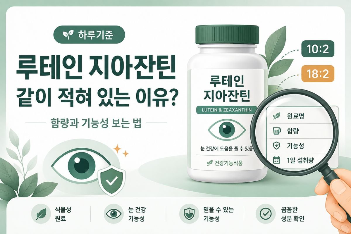 루테인 지아잔틴 함량과 기능성 원료 및 1일 섭취량 확인법
