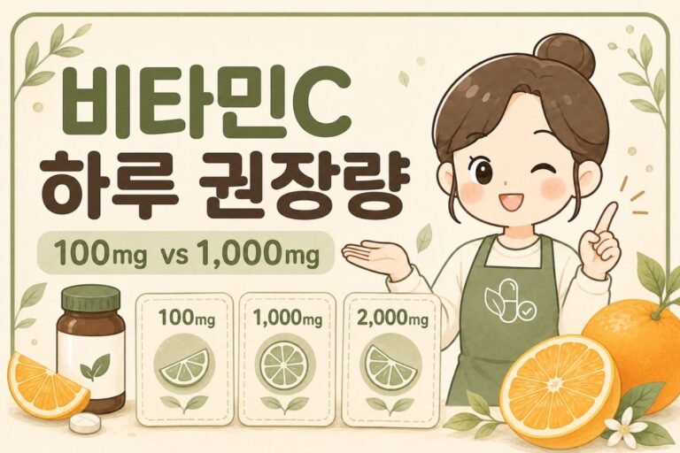 비타민C 하루 권장량, 100mg과 1,000mg은 무엇이 다를까요?