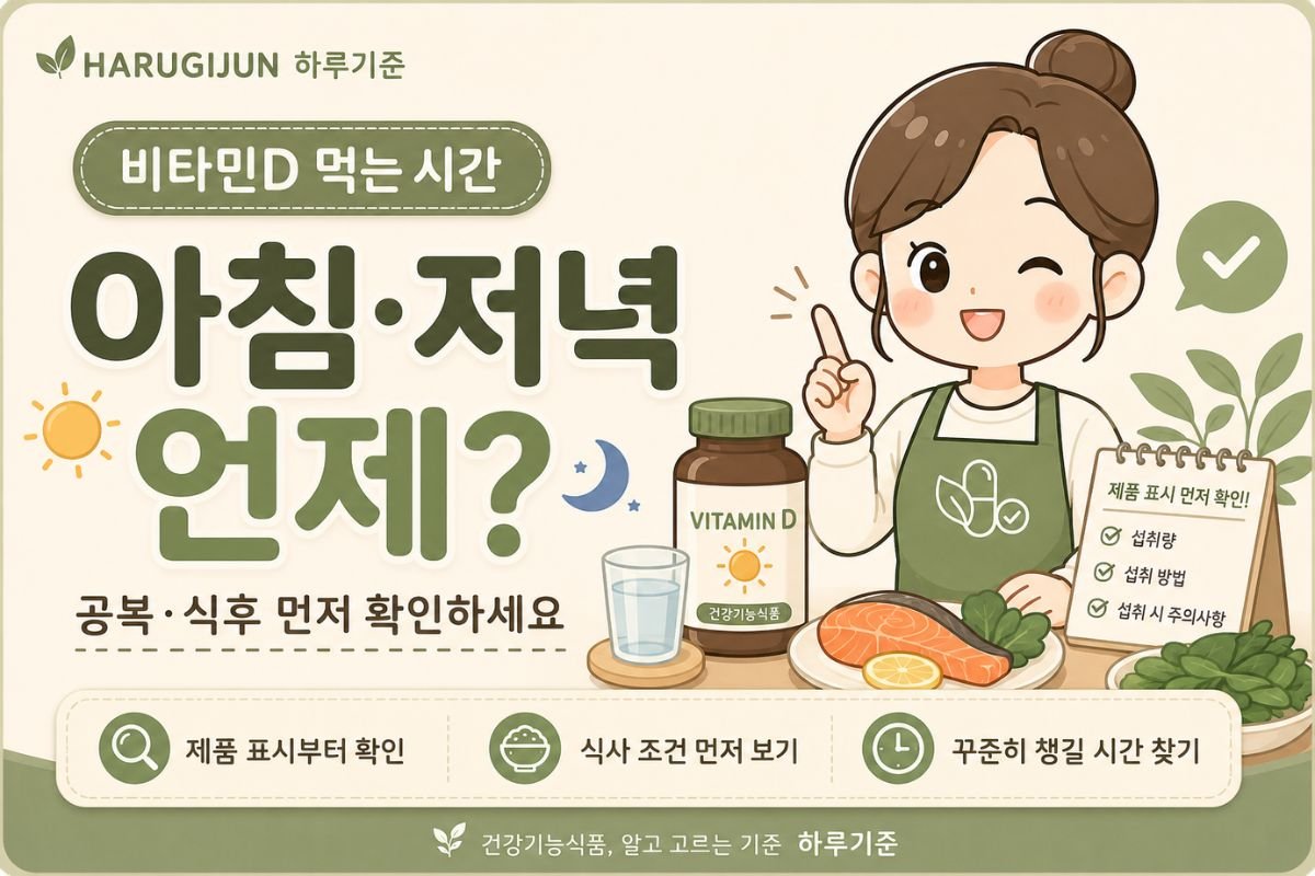 비타민D 먹는 시간 아침·저녁과 공복·식후 확인 가이드