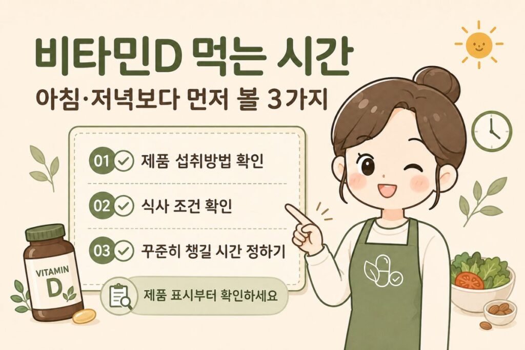 비타민D 먹는 시간 확인 전 제품 섭취방법과 식사 조건을 확인하는 3단계 가이드