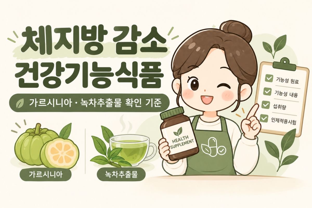 체지방 감소 건강기능식품 가르시니아와 녹차추출물 확인 기준 안내 썸네일