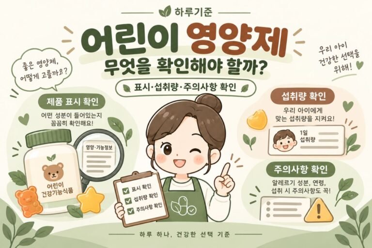 어린이 영양제 고르는 법, 건강기능식품 표시와 섭취량·주의사항 확인 기준