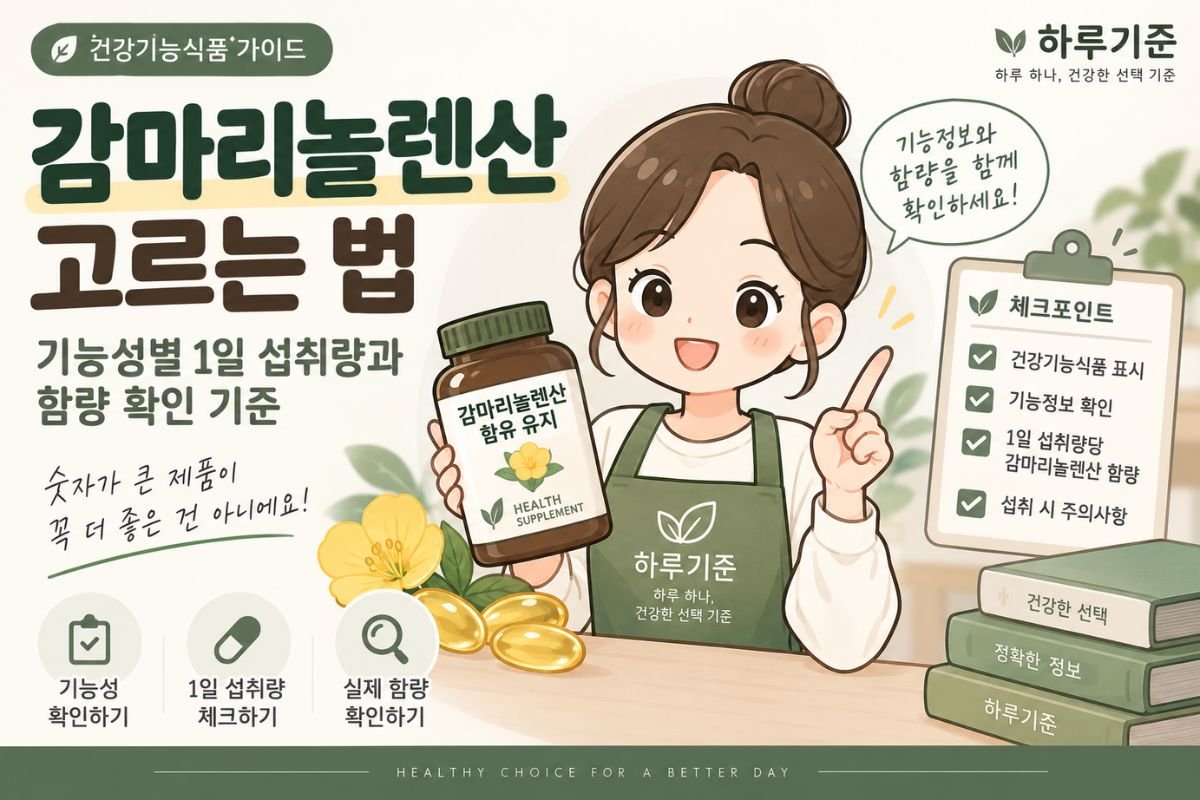 감마리놀렌산 고르는 법과 기능성별 1일 섭취량 및 실제 함량 확인 기준