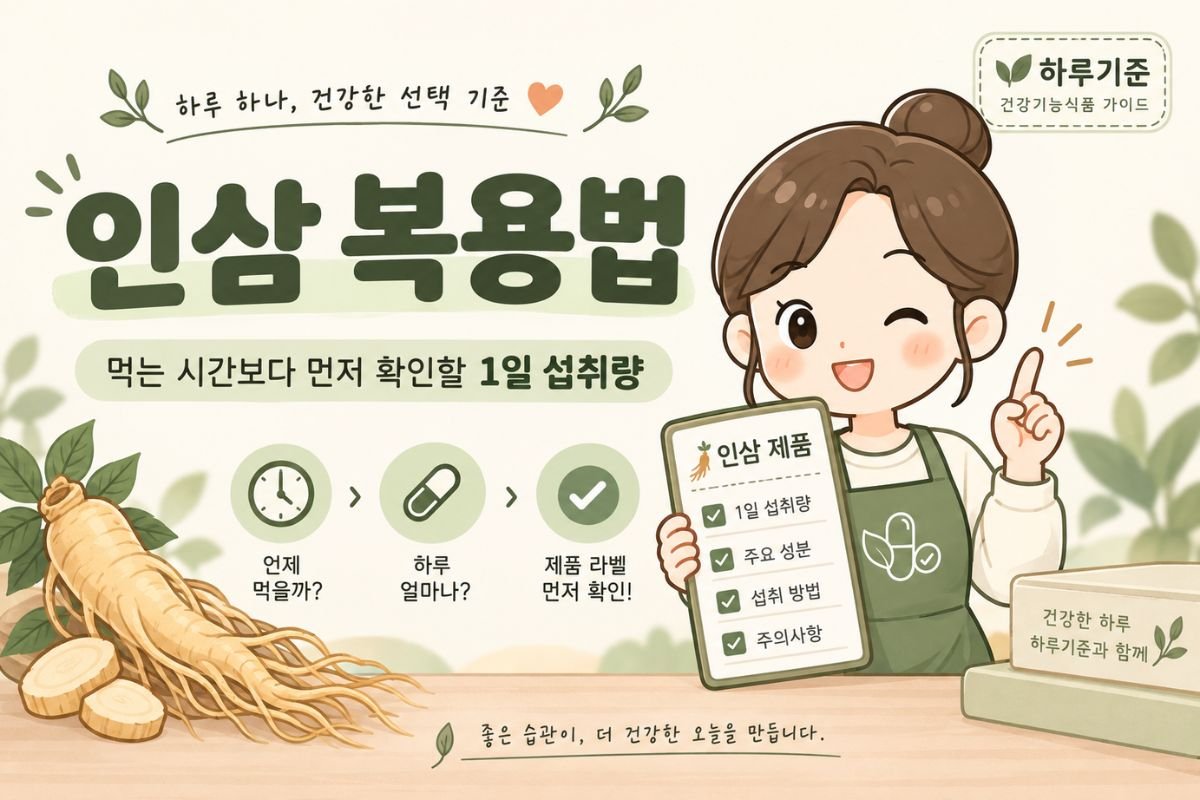 인삼 복용법, 먹는 시간보다 먼저 확인할 1일 섭취량과 주의사항 안내 이미지