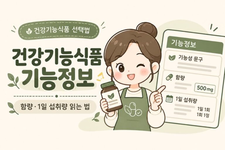 건강기능식품 기능정보 보는 법, 기능성 문구와 함량·1일 섭취량 읽는 기준