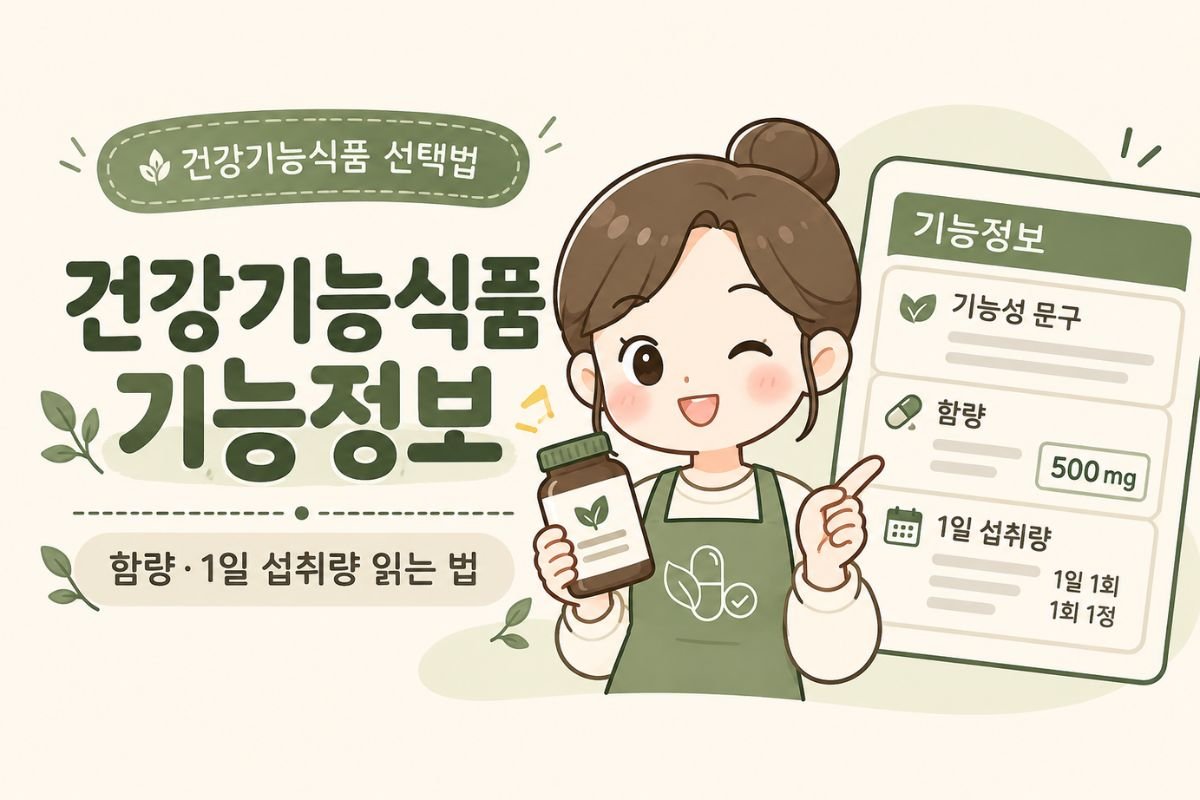건강기능식품 기능정보 보는 법과 기능성 문구, 함량, 1일 섭취량 확인 기준