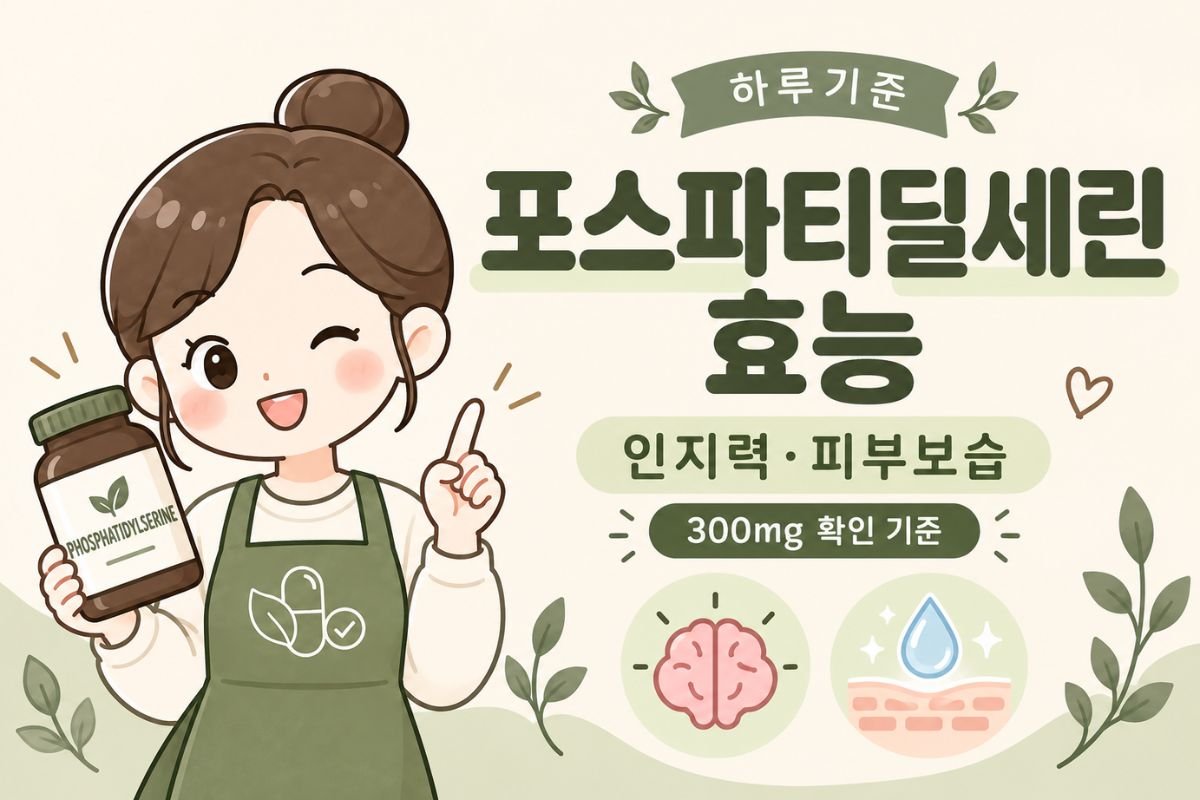 포스파티딜세린 효능과 인지력·피부보습 기능성, 300mg 확인 기준을 안내하는 하루기준 썸네일