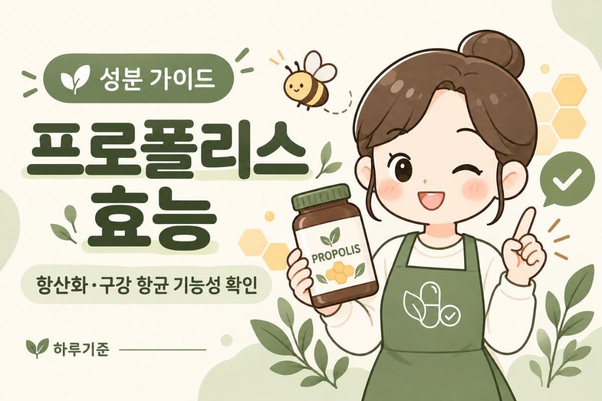 프로폴리스 효능과 항산화·구강 항균 기능성 확인 기준을 안내하는 하루기준 썸네일