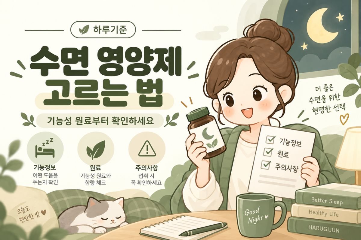 수면 영양제 고르는 법과 수면의 질 개선 기능성 원료 확인 기준